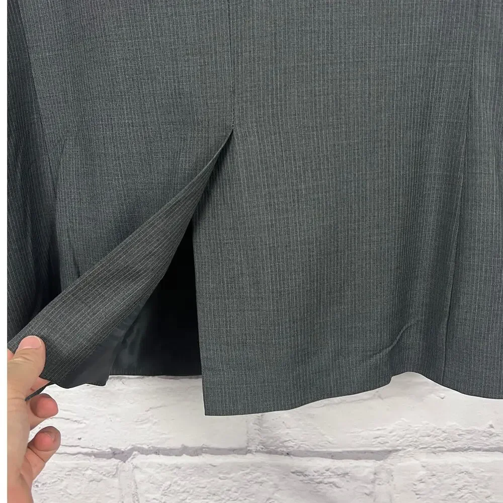Ralph Lauren Mens 44L Old Money Office‎ Business Pinstripe Suit Jacket 100% Wool